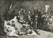 Gustaf Cederstrom albrekt av mecklenburg hanas av drottning margareta oil on canvas